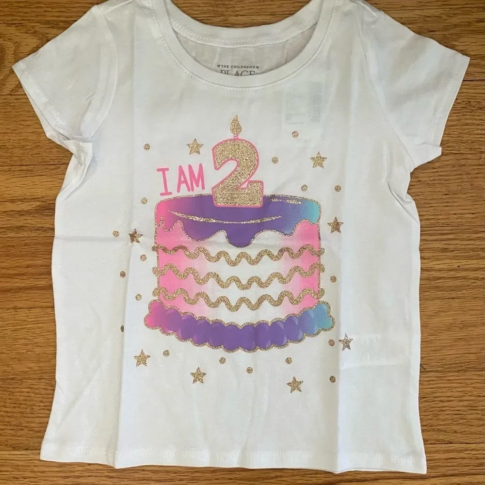 The Children’s Place Tshirt, Size 3T, I AM 2 Tee, 100% Cotton New